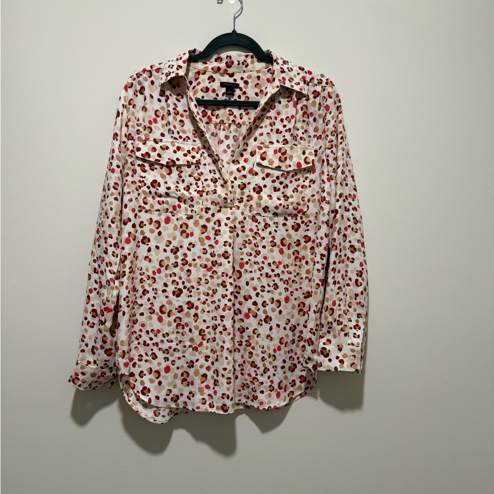 Anne Taylor leopard print blouse